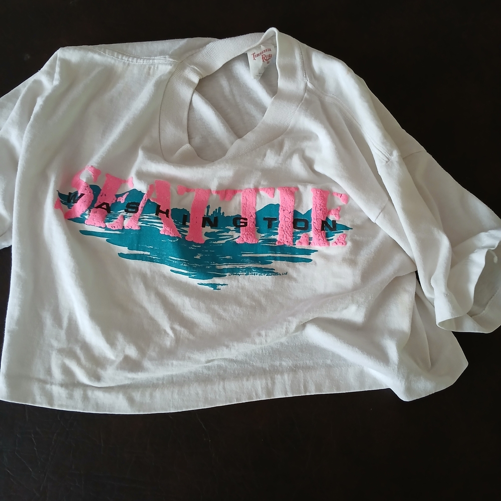 White and Pink Kids Seattle Graphic Tee